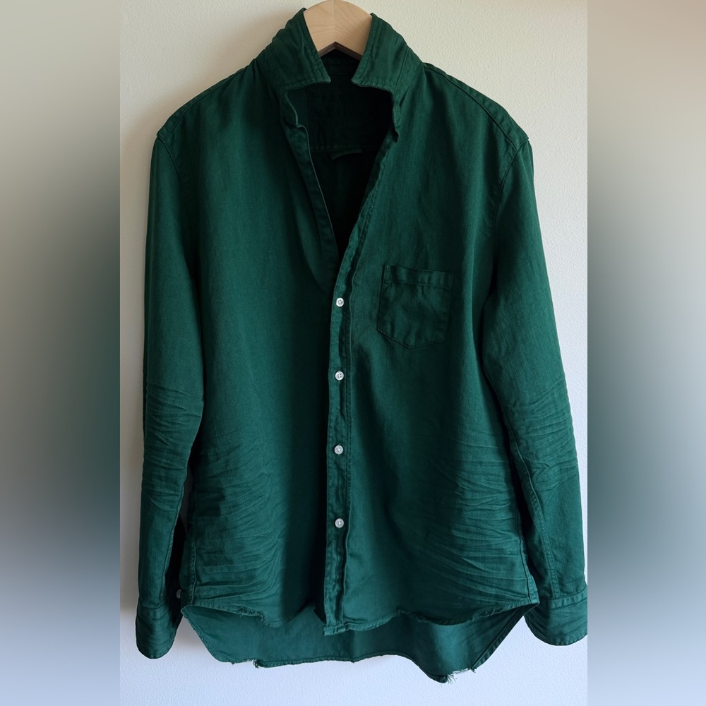 Frank & Eileen Eileen Famous Denim Shirt Evergreen Dark Ivy Size Small EUC
